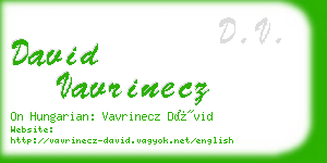 david vavrinecz business card